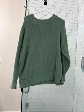 aerie Relaxed Crewneck Sweater in Sage